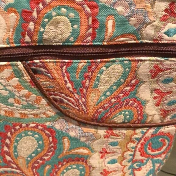 Danny K Multicolored, Paisley Designed Crossbody Bag, Size 11.5" X10.5" - Picture 6 of 9